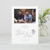 グレーおもしろい・フォト・プ結婚ロポーザルの花婿介添人 (スタンド正面)