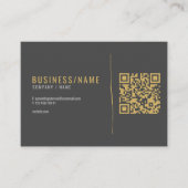 グレーおよび金ゴールドのQRコードの名刺 名刺 (正面)