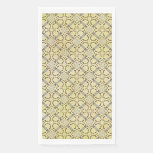 グレーおよび黄色のスクロールひし形パターン (正面)