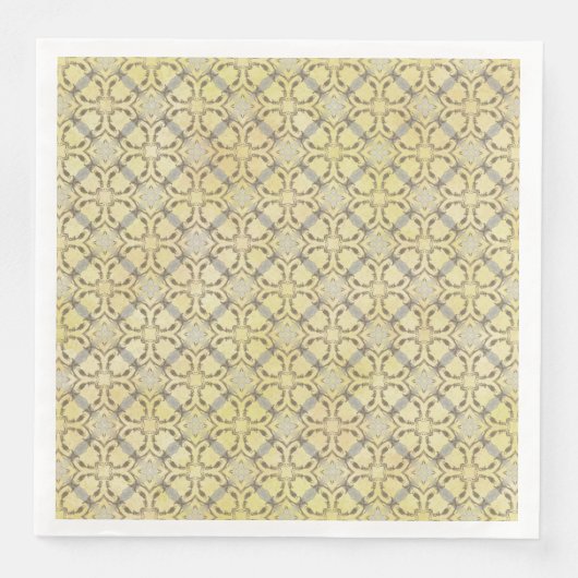 グレーおよび黄色のスクロールひし形パターン (正面)