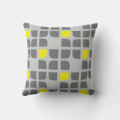 グレーおよび黄色の幾何学正方形装飾用クッション クッション (裏面)
