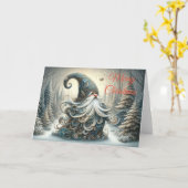 グレーお洒落クリスマス格言グリーティングカード カード (黄色い花)