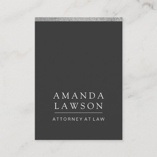 グレーお洒落(アポイントメント) /シルバーグリッタートリム 予約カード (正面)