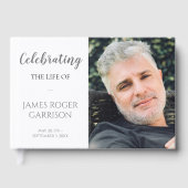 グレーお祝いのLife Memorial写真 ゲストブック (正面)