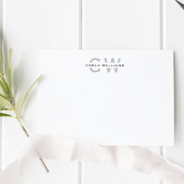 グレーからモノグラエレガントムフォーマルノートを分割 ノートカード