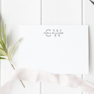 グレーからモノグラエレガントムフォーマルノートを分割 ノートカード