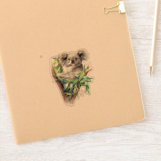 グレーかわいいコアラのステッカー シール (ノートブック)
