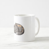 グレーかわいい眠っている猫 コーヒーマグカップ (正面右)