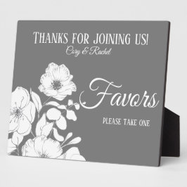 グレーかわいらしと白フローラ結婚式の引き出物 フォトプラーク