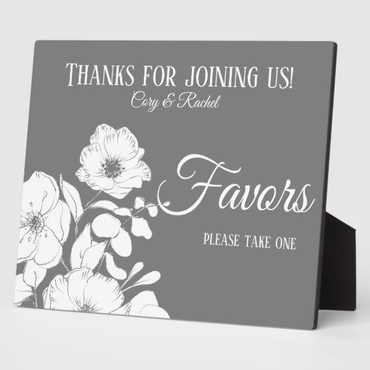 グレーかわいらしと白フローラ結婚式の引き出物 フォトプラーク (側面)