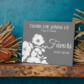 グレーかわいらしと白フローラ結婚式の引き出物 フォトプラーク (側面)