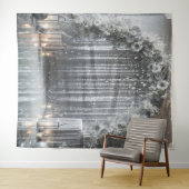 グレーかわいらしトーンフローラアーチ タペストリー (インサイチュ(横))