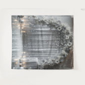 グレーかわいらしトーンフローラアーチ タペストリー (正面(横))