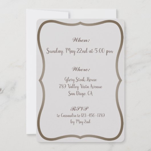 グレーかわいらしピンクバレリーナプリンセス1st誕生日 招待状 (裏面)