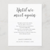 グレーが再び会うまで記念詩と写真 (正面)