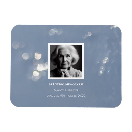 グレーきらめく葬儀記念死別 マグネット (横)