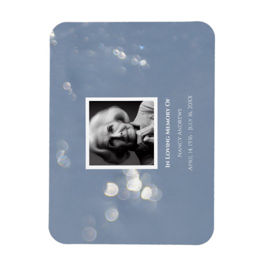 グレーきらめく葬儀記念死別 マグネット (縦)