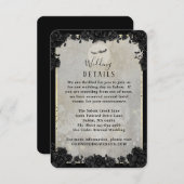 グレーこうもりゴシックハロウィーンマッチング結婚詳細 出欠カード (正面/裏面)