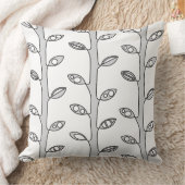 グレーつる植物レトロデザイン装飾用クッション クッション (ブランケット)