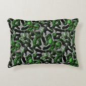 グレーで刻まれた目を引くライムグリーンのテクスチャ アクセントクッション (正面)