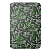 グレーで刻まれた目を引くライムグリーンのテクスチャ バスマット (正面縦)