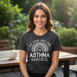 グレーで喘息啓発を示そう トライブレンドTシャツ