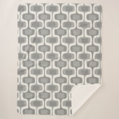 グレーとアイボリーの抽象芸術モダンのランダムドットパターン シェルパブランケット (正面)