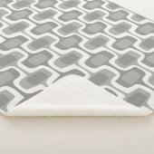 グレーとアイボリーの抽象芸術モダンのランダムドットパターン シェルパブランケット (3/4)