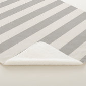 グレーとアイボリーストライプ |農家モダン家 シェルパブランケット (3/4)