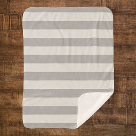 グレーとアイボリーストライプ |農家モダン家 シェルパブランケット