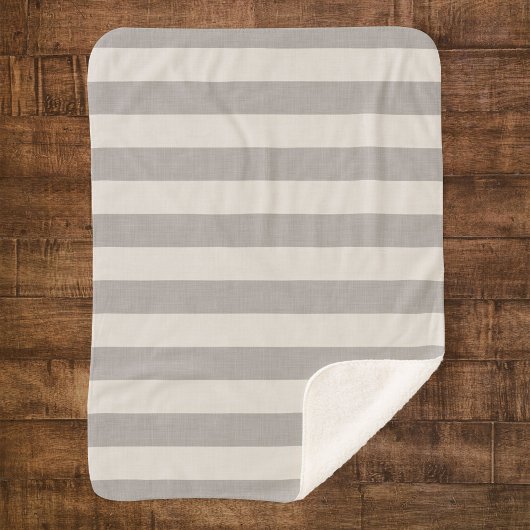 グレーとアイボリーストライプ |農家モダン家 シェルパブランケット