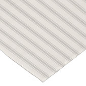 グレーとアイボリーチキングストライプ |農家モダン家 ショートテーブルランナー (コーナー)