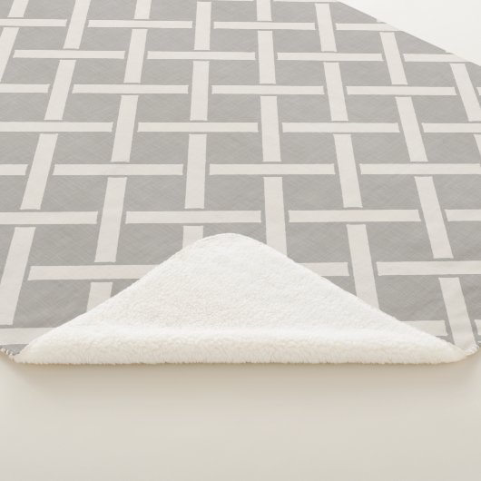 グレーとアイボリー格子 |農家モダン家 シェルパブランケット (3/4)