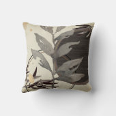 グレーとアイボリー芸術的抽象芸術水色 クッション (裏面)