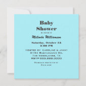 グレーとアクアのベビーカー　ベビーシャワーの招待状 招待状 (正面)