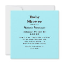 グレーとアクアのベビーカー　ベビーシャワーの招待状