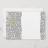 グレーとイエローのハート結婚式招待状 招待状 (裏面)