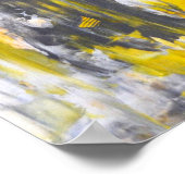 グレーとイエローの抽象芸術アートのポスター ポスター (角)