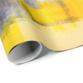 グレーとイエローの抽象芸術アート絵の抽象画、アート、 ラッピングペーパー (ロールコーナー)
