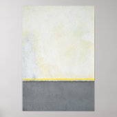 グレーとイエローの抽象芸術アート ポスター (正面)