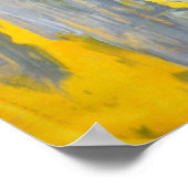 グレーとイエローの抽象芸術アート ポスター (角)