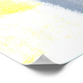 グレーとイエローの抽象芸術アート ポスター (角)