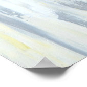 グレーとイエローの抽象芸術アート ポスター (角)