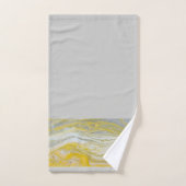 グレーとイエローの抽象芸術バスルームのタオルセット バスタオルセット (ハンドタオル)