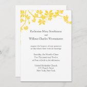 グレーとイエローの結婚式招待状 招待状 (正面/裏面)