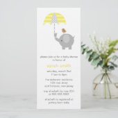 グレーとイエローエレファントベビーシャワー 招待状 (スタンド正面)