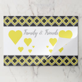 グレーとイエローティアウェイパターン（の模様が）ある紙パッド ペーパーパッド