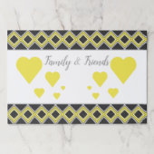 グレーとイエローティアウェイパターン（の模様が）ある紙パッド ペーパーパッド (正面)