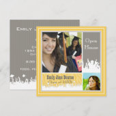 グレーとイエロー シニア ピクチャー クラス オブ 2012 招待状 (正面/裏面)