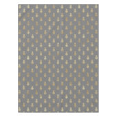 グレーとエレガント金ゴールドパイナップルパターン テーブルクロス (正面)